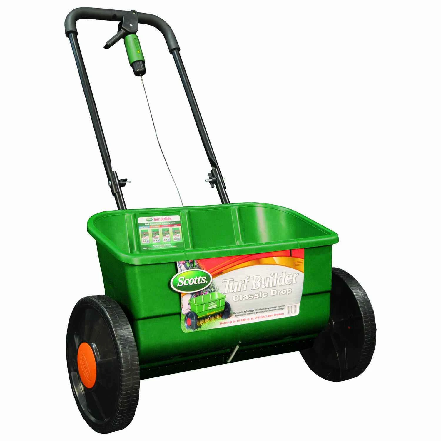 Turf Builder Classic Drop Spreader With 22 Inch Wide Spreading Width For Lawn Care
