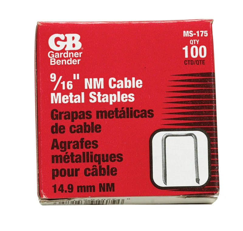 100-pk. 9/16-in. Metal Cable Staples