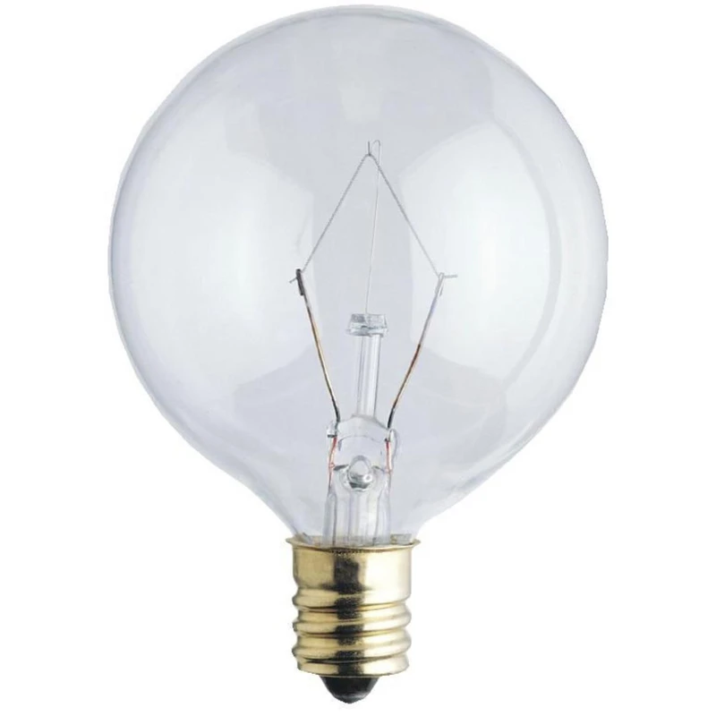 25 Watts G16.5 Globe Incandescent Bulb E12 (candelabra) White 1 Pk