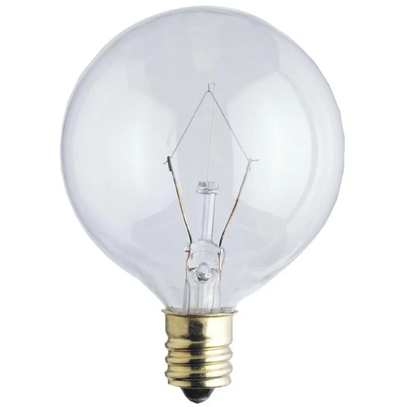 15 Watts G16.5 Globe Incandescent Bulb E12 (candelabra) White 1 Pk