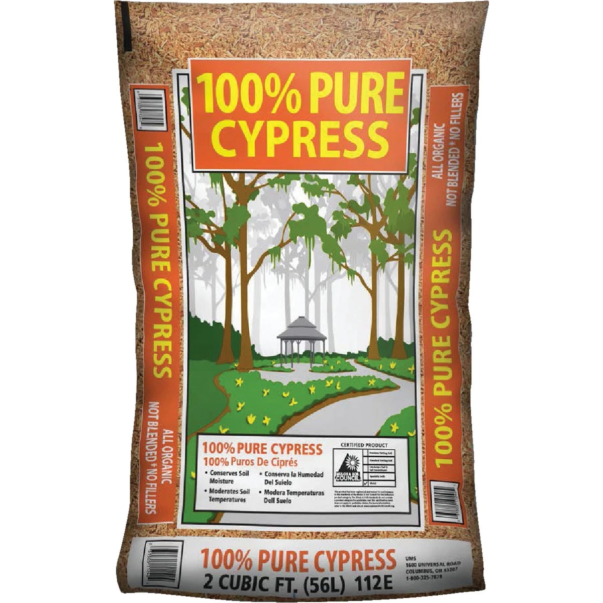 Premium Cypress Mulch, 2 Cubic Feet Bag, Natural Wood Mulch For Landscaping