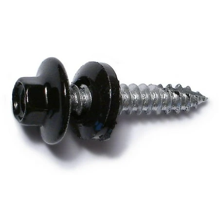 #10-14 X 1 Painted Black Self-drilling Hex Washer Head Pole Barn Screws