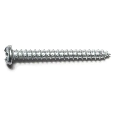 #12 X 2 Zinc Plated Steel One-way Slotted Pan Head Sheet Metal Screws