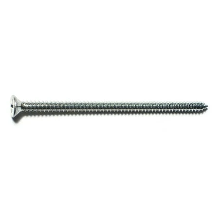 #10 X 3-1/2 Zinc Plated Steel Phillips Flat Head Sheet Metal Screws - 100 Count