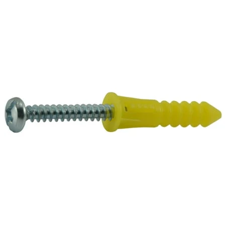 No. 4, 6, And 8 Ribbed Plastic Anchor Kit - 7/8 Inch