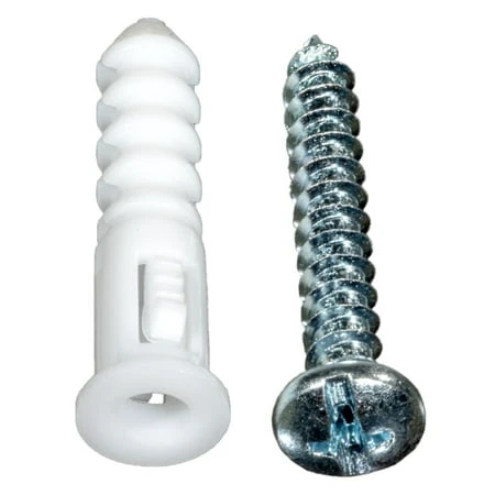 No. 10 To 12 X 1-1/4 Ribbed Plastic Anchor Kit For Secure Fastening