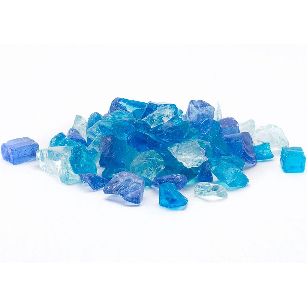 Margo Garden Products 1/2 in. 25 lb. Medium Blue Hawaii Landscape Fire Glass
