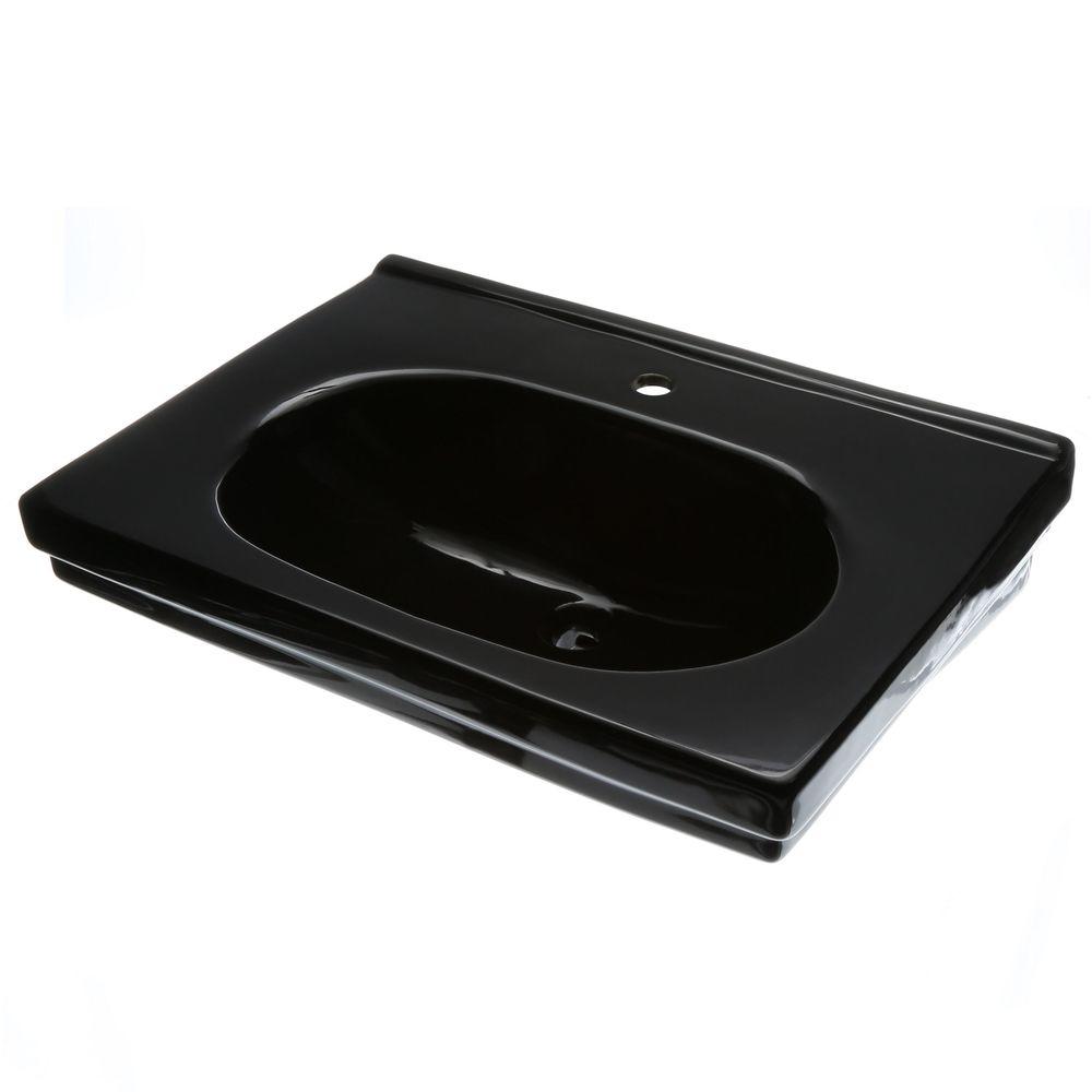 Foremost Structure Suite 20-5/80 in. Pedestal Sink Basin in Black
