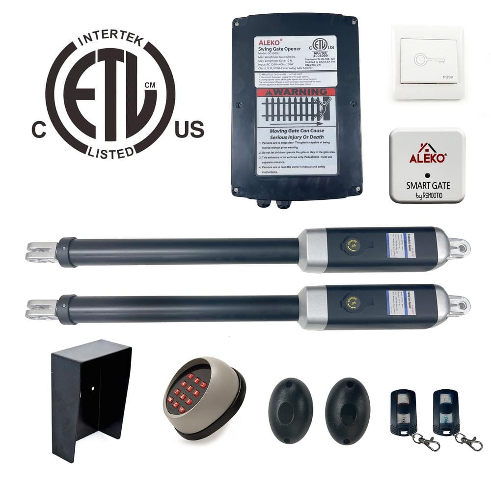 ALEKO Smart Dual Swing Gate Operator - GG1300U/AS1300 AC/DC - ETL Certified - Accessory Kit ACC5