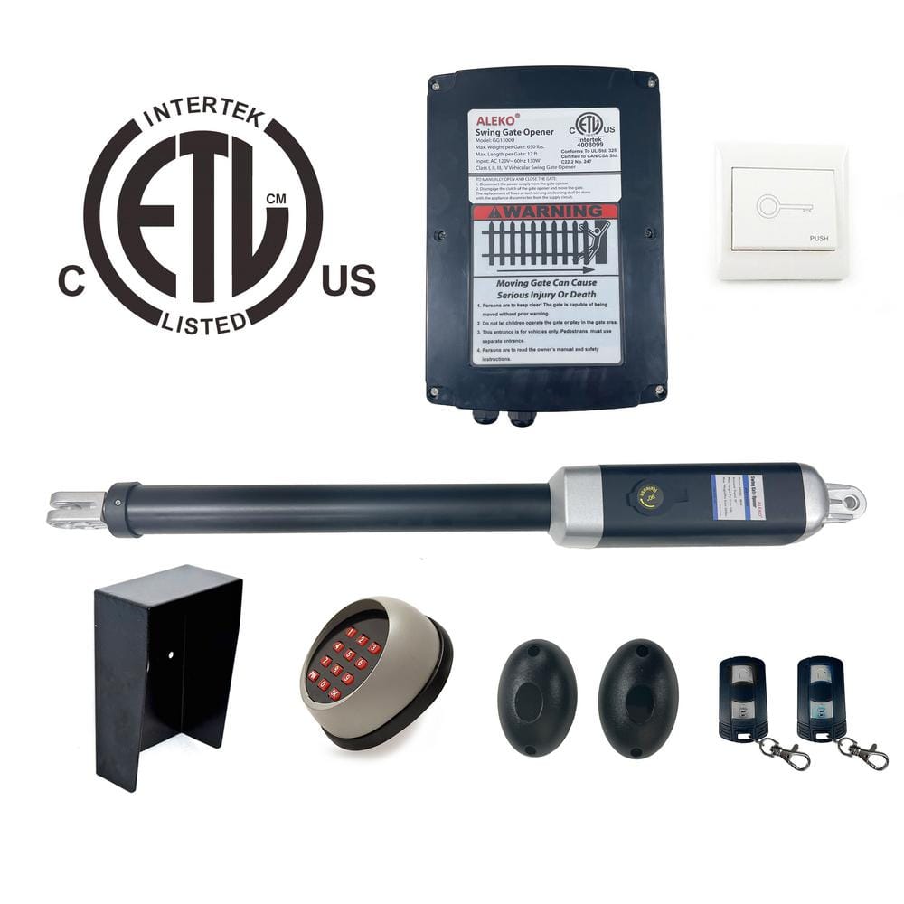ALEKO Single Swing Gate Operator-GG450/AS450 AC/DC-ETL Listed-Accessory Kit ACC4