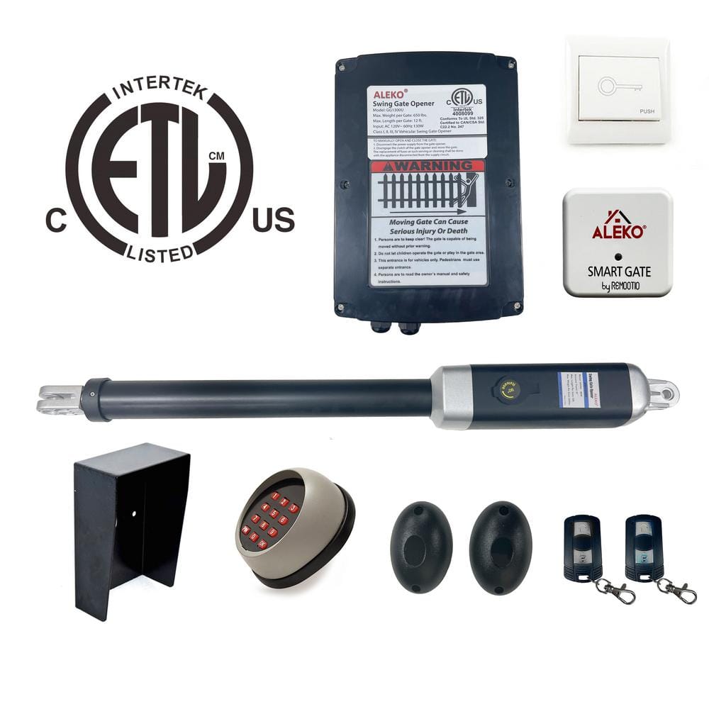 ALEKO Smart Single Swing Gate Operator - GG650/AS650 AC/DC - ETL Certified - Accessory Kit ACC5