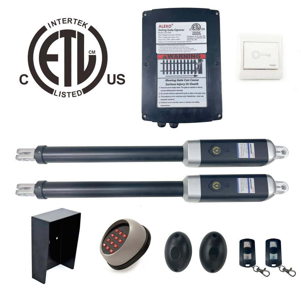 ALEKO Dual Swing Gate Operator-GG900/AS900 AC/DC-ETL Listed-Accessory Kit ACC4