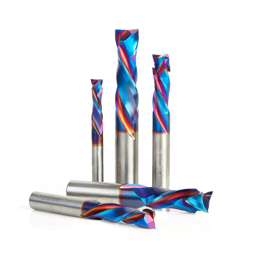 Amana AMS-182-K 5-Piece Spektra, Extreme Tool Life Coated Compression Spiral CNC Router Bit Collection
