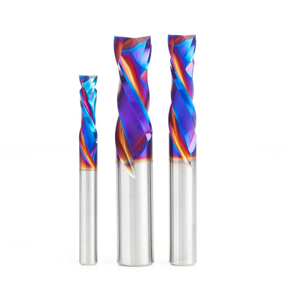 Amana AMS-183-K 3-Piece Spektra, Extreme Tool Life Coated Compression Spiral CNC Router Bit Pack