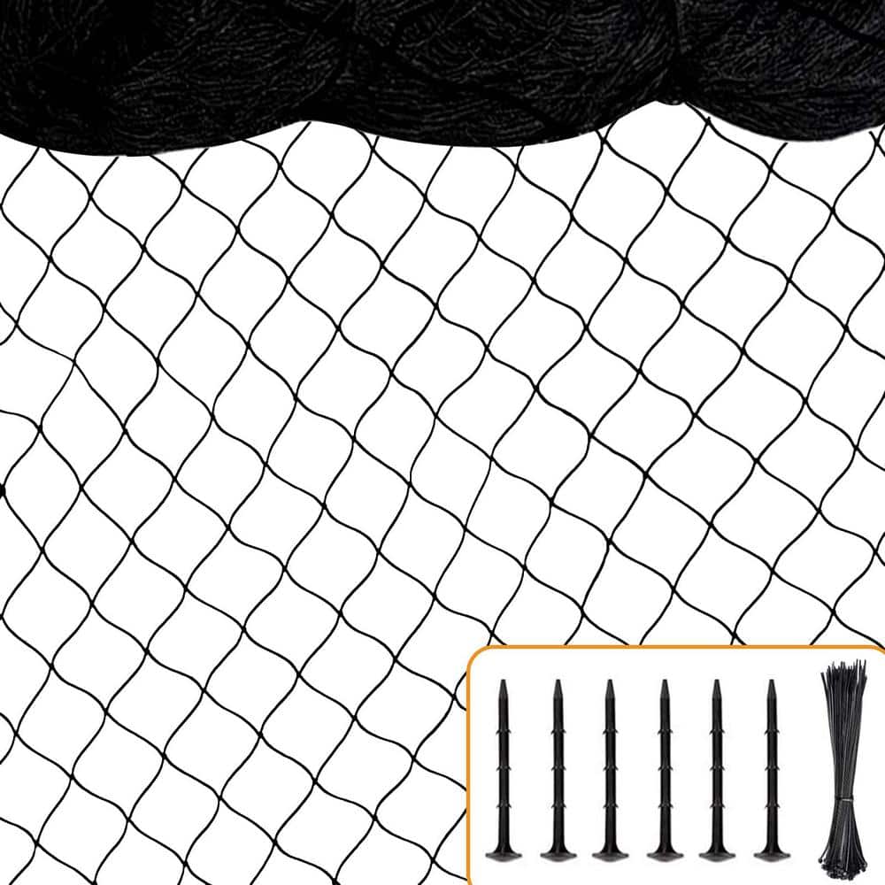 Angel Sar 1 in. Square Mesh 50 ft. x 50 ft. Nylon Garden Poultry Netting, Heavy Duty Aviary Netting for Chicken Hawk Deer
