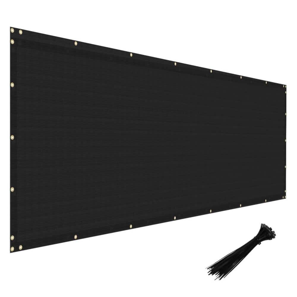 Angel Sar 4 ft. x 50 ft. Black Heavy-Duty Fencing Mesh Shade Net Cover, Polyethylene Fence Privacy Screen