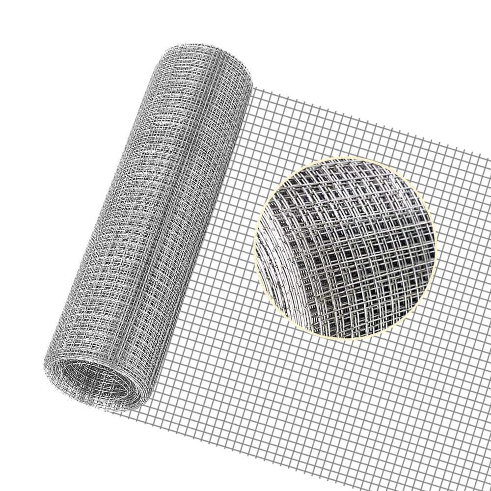 Angel Sar 1/4 in. x 12 in. x 10 ft. 304 Stainless Steel Hardware Cloth, Chicken Wire Fencing Wire Roll for BBQ Garden Fence