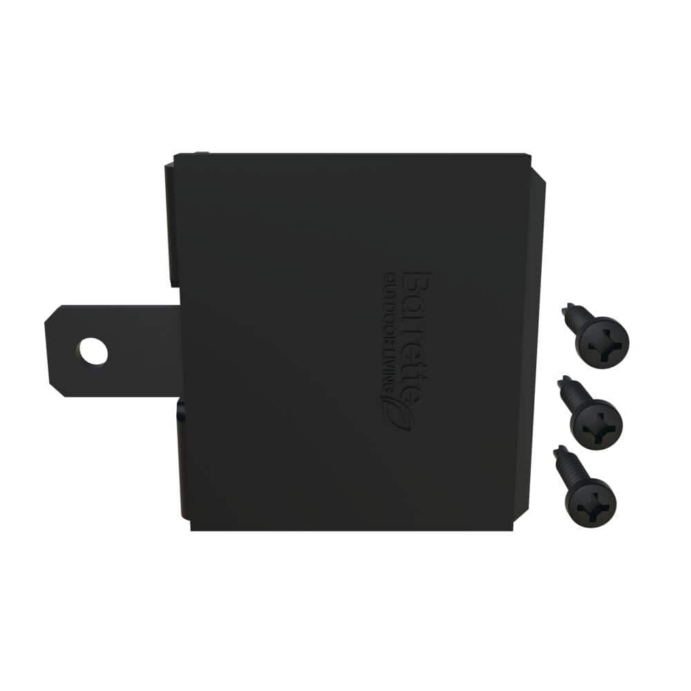 Barrette Outdoor Living 0.625 in. x 1.75 in. x 2.625 in. Black Steel Fence Gate Stop