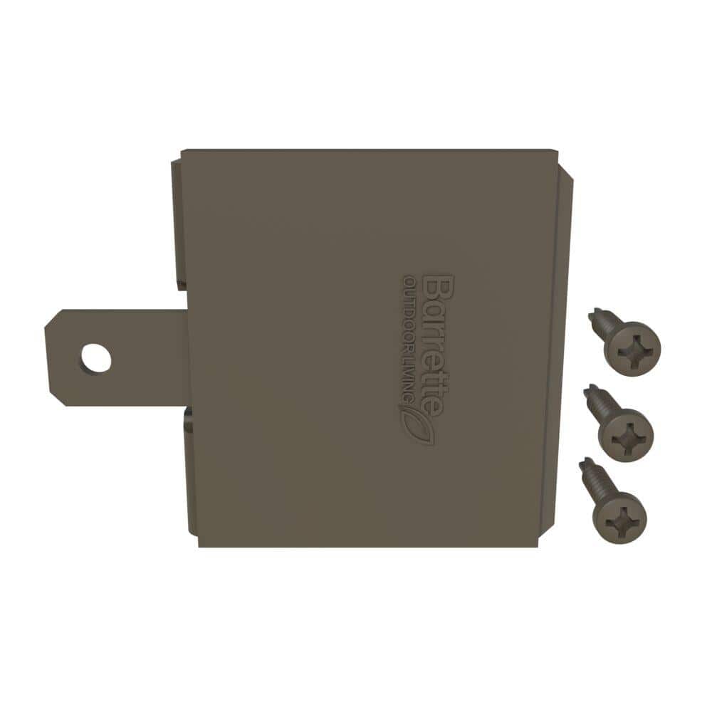 Barrette Outdoor Living 2.625 in. x 0.625 in. x 1.75 in. Steel Light Bronze Gate Stop