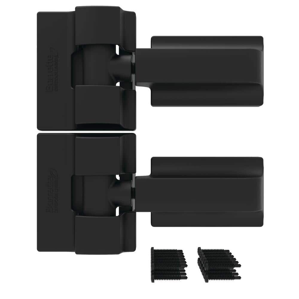 Barrette Outdoor Living 8.937 in. x 5 in. Heavy Duty Modern Gate Hinge Pair - SS