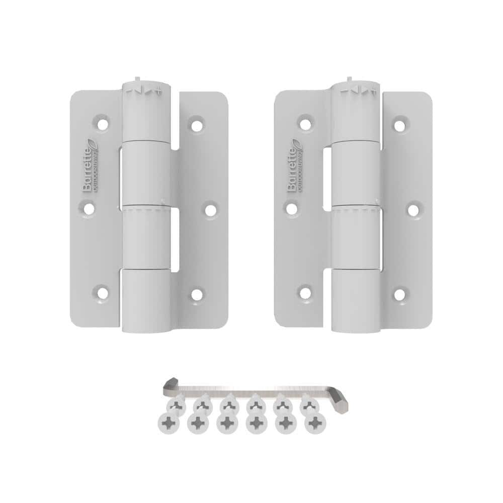 Barrette Outdoor Living 3.125 in. x 4.875 in. Aluminum White Standard Butterfly Hinge (2-Pack)