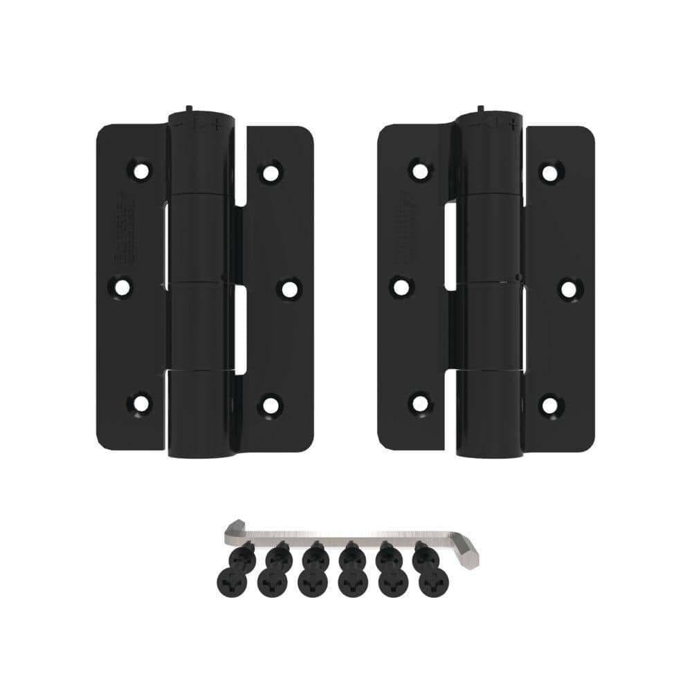 Barrette Outdoor Living 3.125 in. x 4.875 in. Aluminum Black Standard Butterfly Hinge (2-Pack)