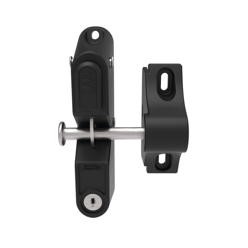 Barrette Outdoor Living 3.312 in. x 5.187 in. Black Nylon with Stainless Steel 1-Sided Key Locking Gravity Latch