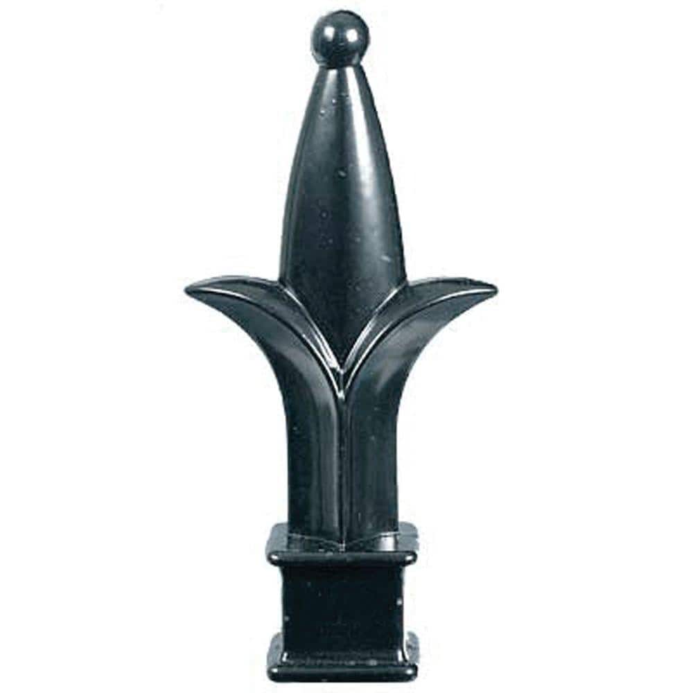 Barrette Outdoor Living 1.125 in. x 2.25 in. x 0.25 ft. Black Aluminum Fence Tri-Finial Top
