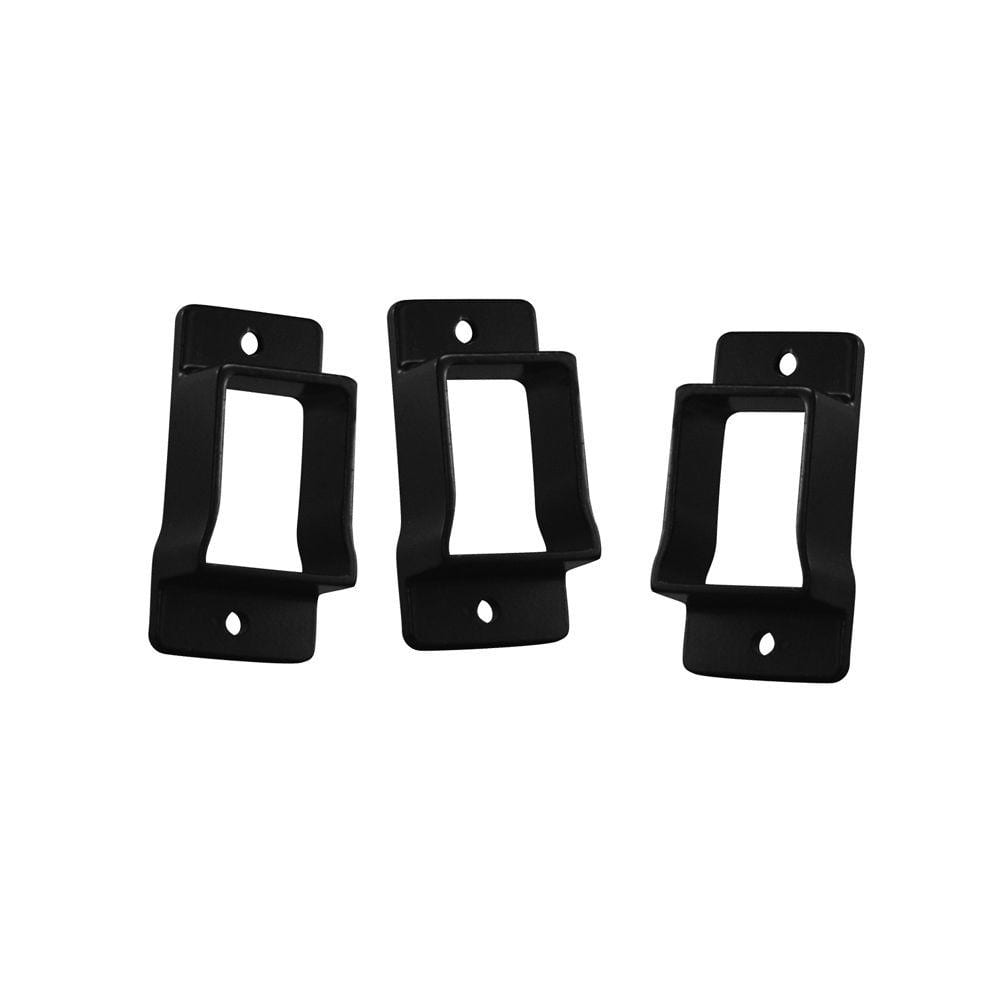 Barrette Outdoor Living 3/4 in. x 2 in. 2 in. Heavy-Duty Black Aluminum Wall Mount Fence Bracket Kit (3-Pack)