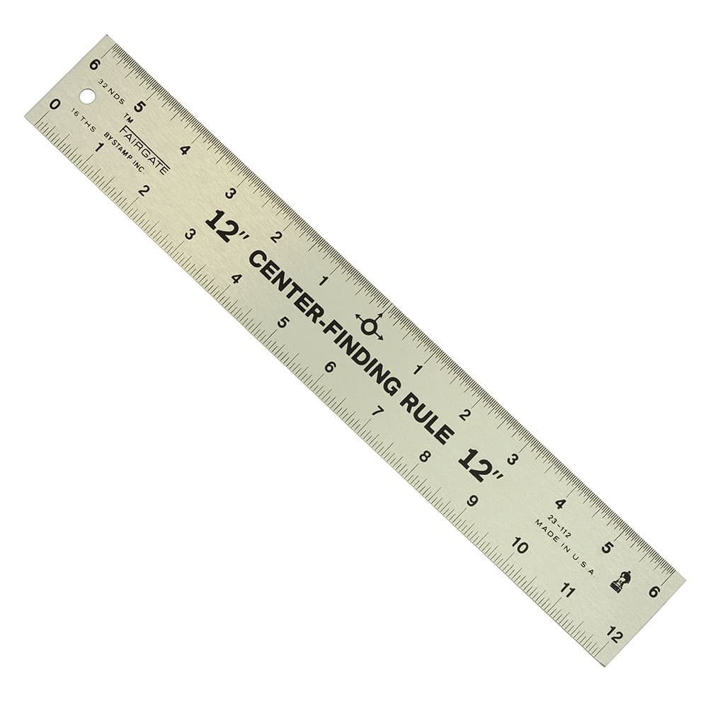 12 Inch Center Finding Ruler, 1-3/4 Inch Wide – Aluminum