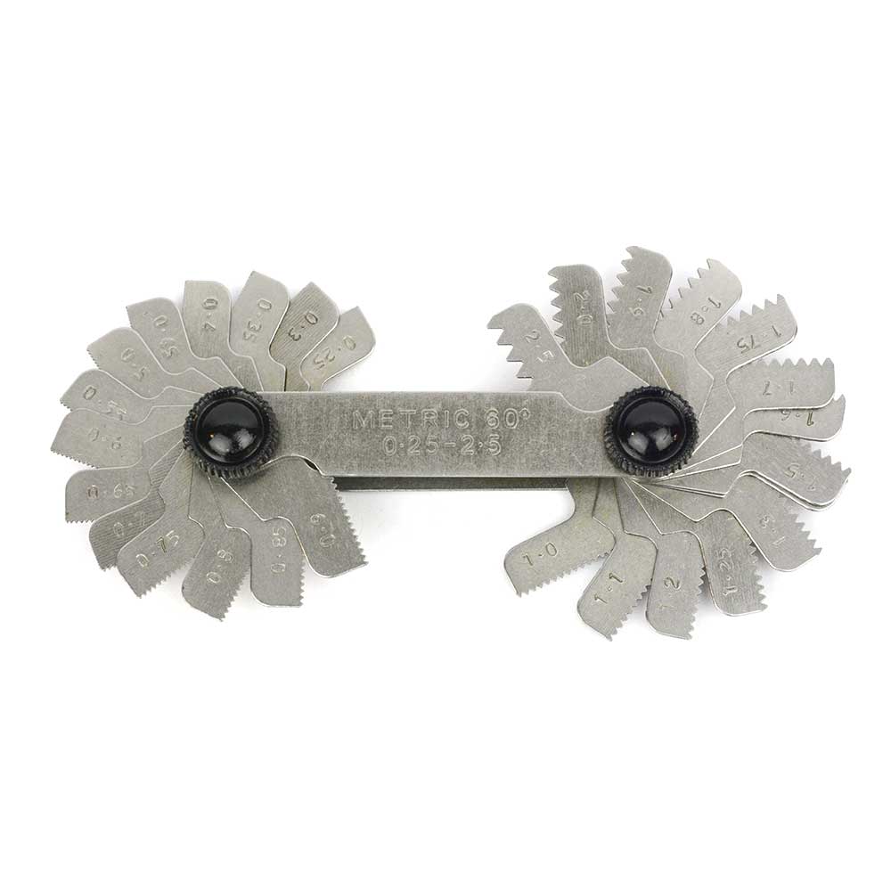 Screw Pitch Gauge 0.25 to 2.5mm TPI, 28 Leaves, 60 Degree Threads