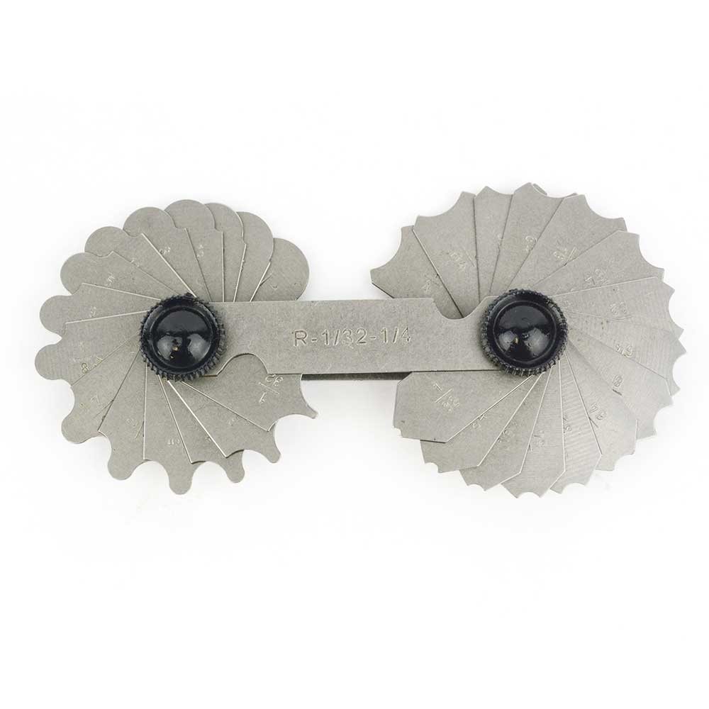 1/32 Inch to 1/4 Inch 26 leaves Radius Gauge