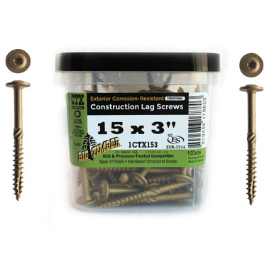 Big Timber CTX Series Structural Lag Screws 100 Count Buckets