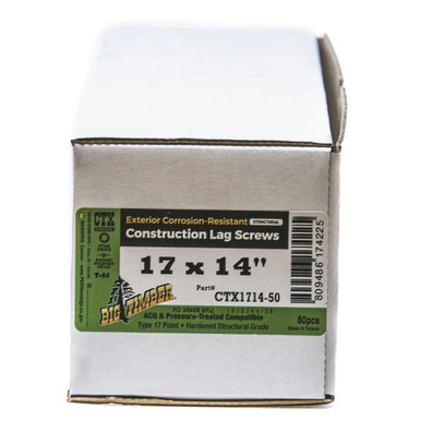 Big Timber CTX Series Structural Lag Screws 50 Count Buckets