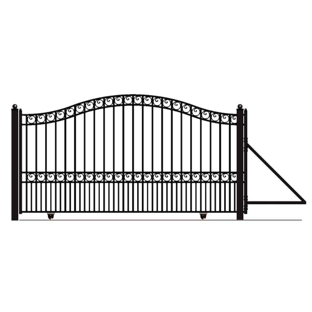 ALEKO Paris Style 18 ft. x 6 ft. Black Steel Single Slide Driveway Fence Gate