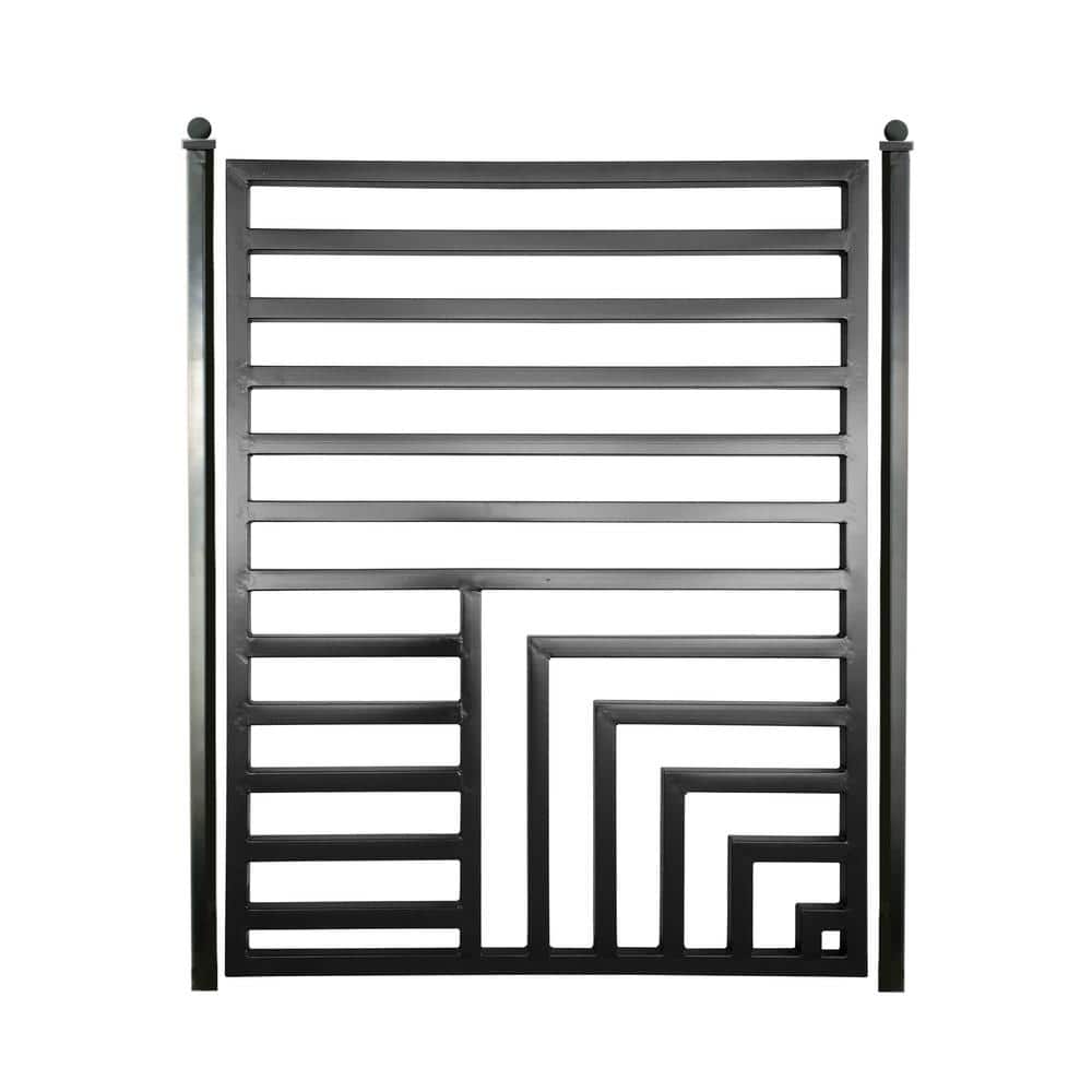 ALEKO 4 ft. x 5 ft. Florence Style Black Steel Pedestrian Fence Gate