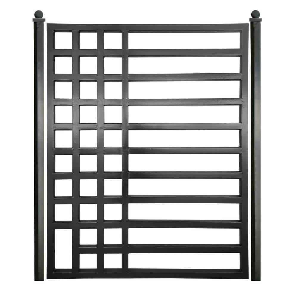 ALEKO 4 ft. x 5 ft. Kyiv Style Black Steel Pedestrian Fence Gate