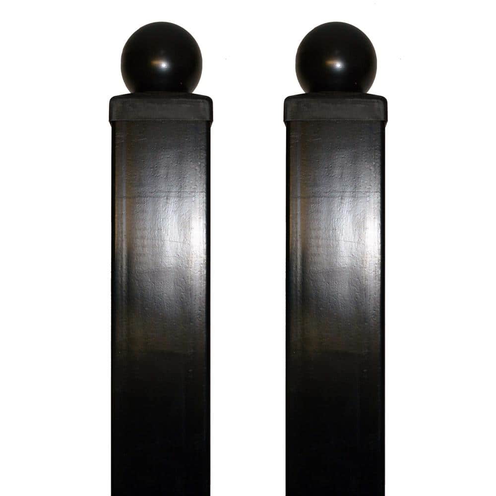 ALEKO 8 ft. x 3.5 in. x 3.5 in. Steel Gate Post for Dual Swing Driveway Gates (Set of 2)