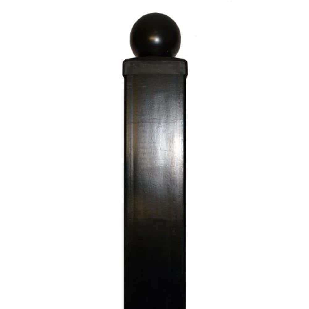 ALEKO 2 in. x 2 in. x 90 in. Black Steel Pedestrian Gate Post, Lot of 2