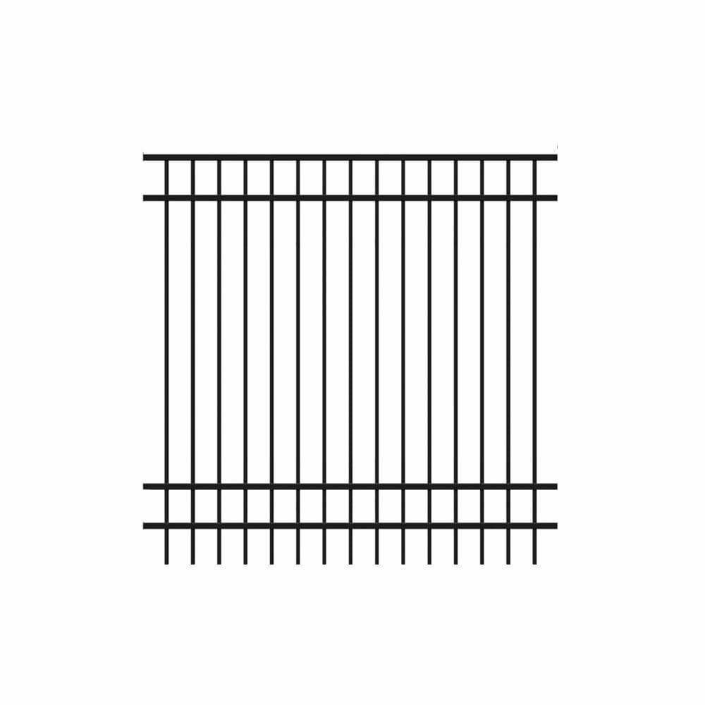 Barrette Outdoor Living Natural Reflections Standard-Duty 6 ft. H x 6 ft. W Black Aluminum Pre-Assembled Fence Panel
