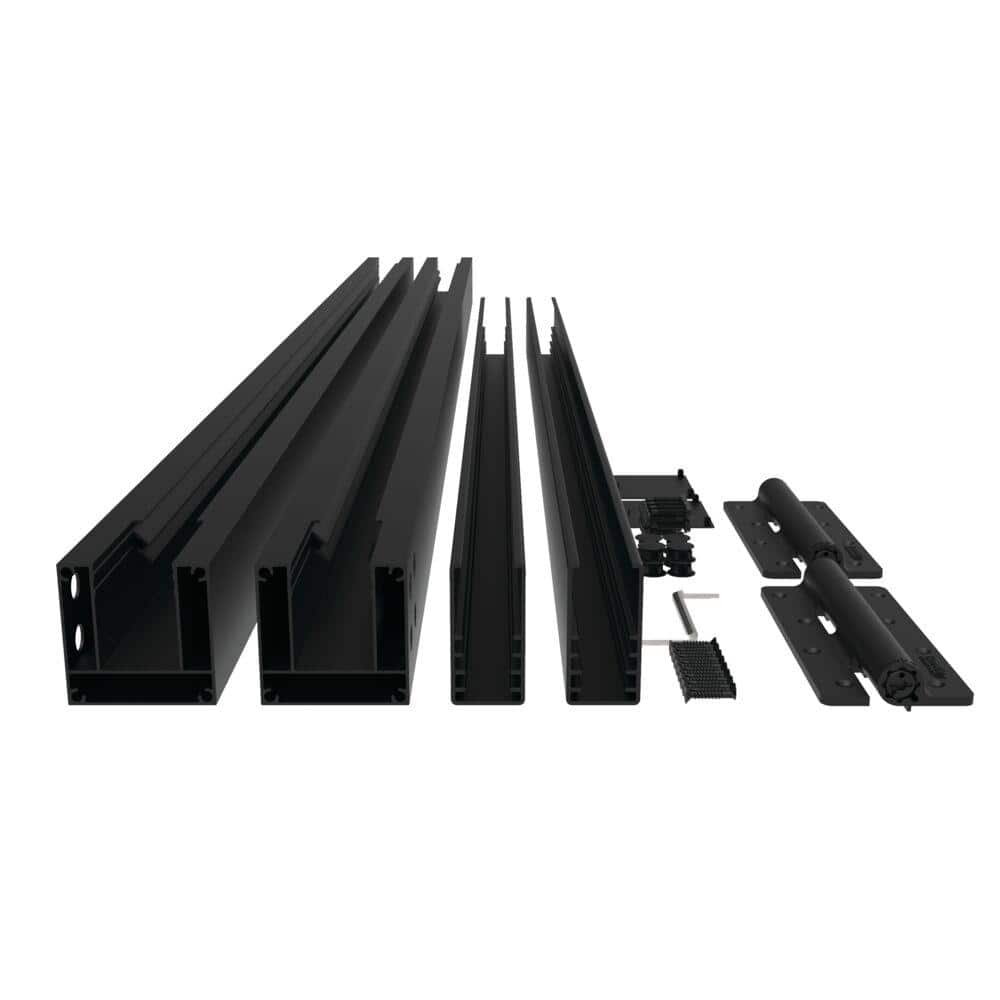 Barrette Outdoor Living Matte Black Aluminum Fence Gate Kit 4x6 ft