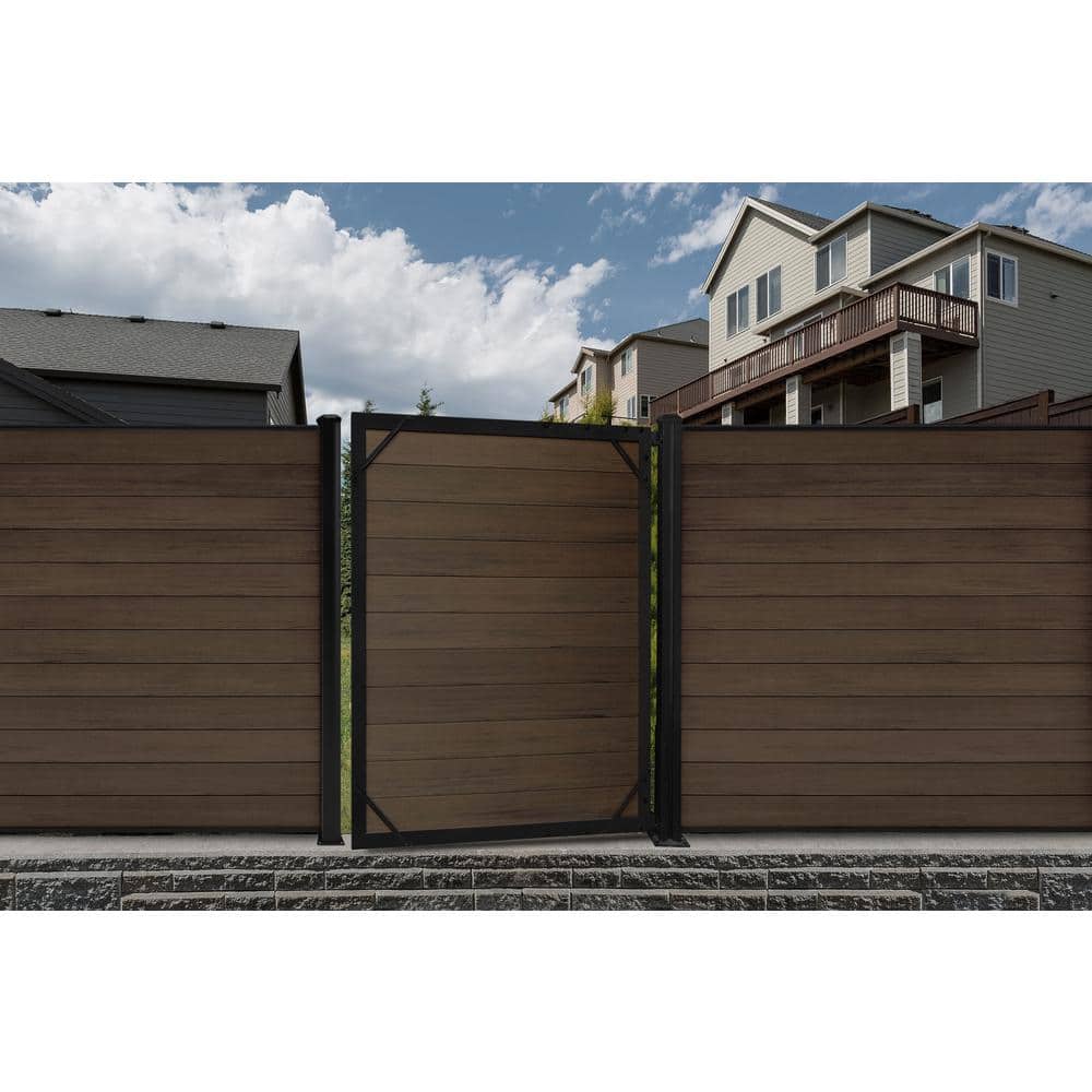 CREATIVE SURFACES Composite Fence Series 3.15 in. x 3.15 in. x 74.41 in. Aluminum Ground Contact Gate Post