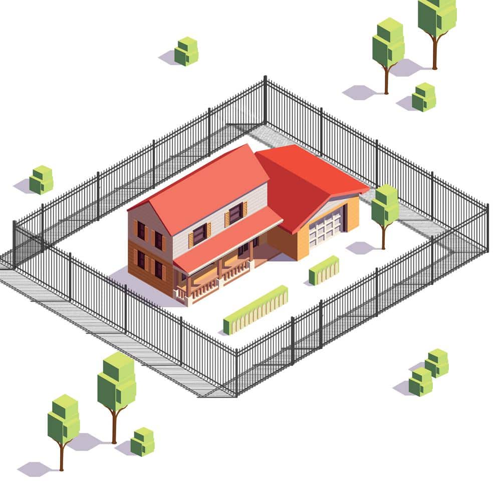 Fencer Wire 4 ft. x 8 ft. Heavy-Duty Steel Spaced Bar Pointed Pinnacle Flat Metal Fence Panel (Set of 100 ft.)