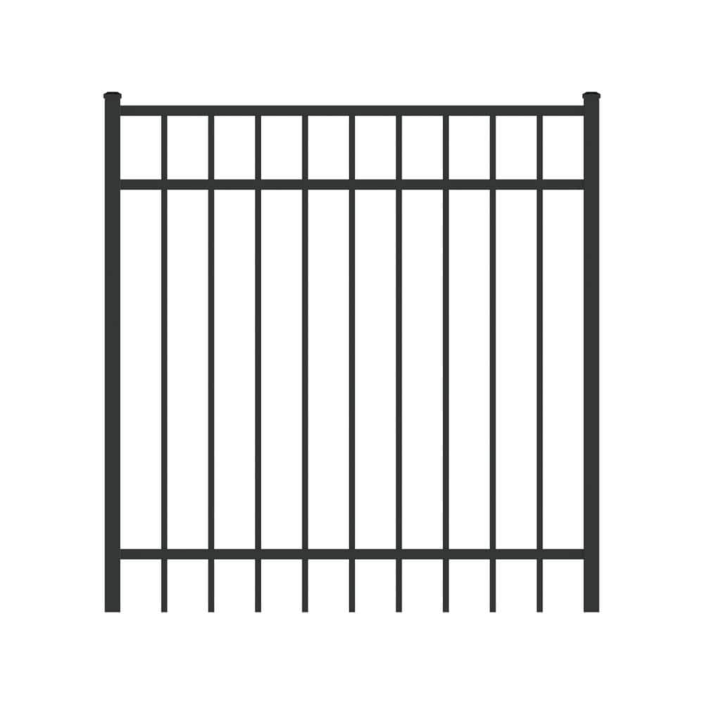 FORGERIGHT Vinings 4 ft. W x 4 ft. H Black Aluminum Pre-Assembled Fence Gate