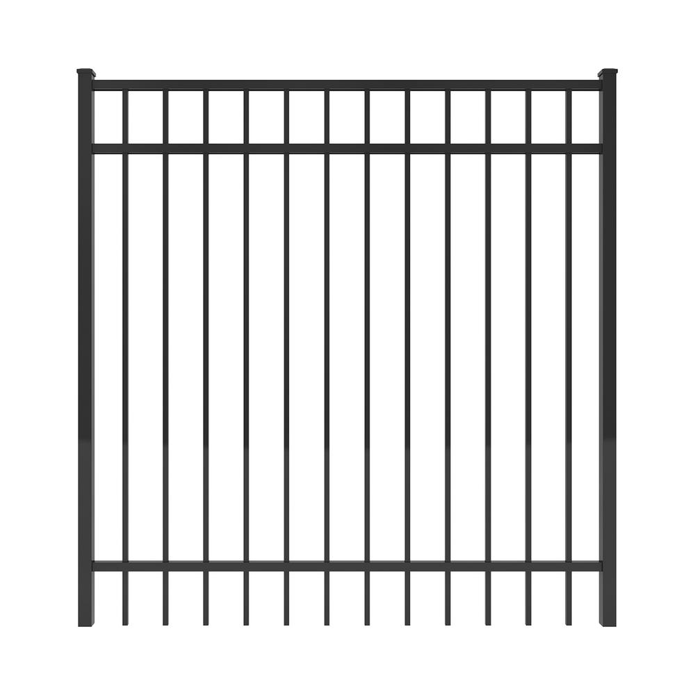 FORGERIGHT Vinings 5 ft. W x 5 ft. H Black Aluminum Pre-Assembled Fence Gate