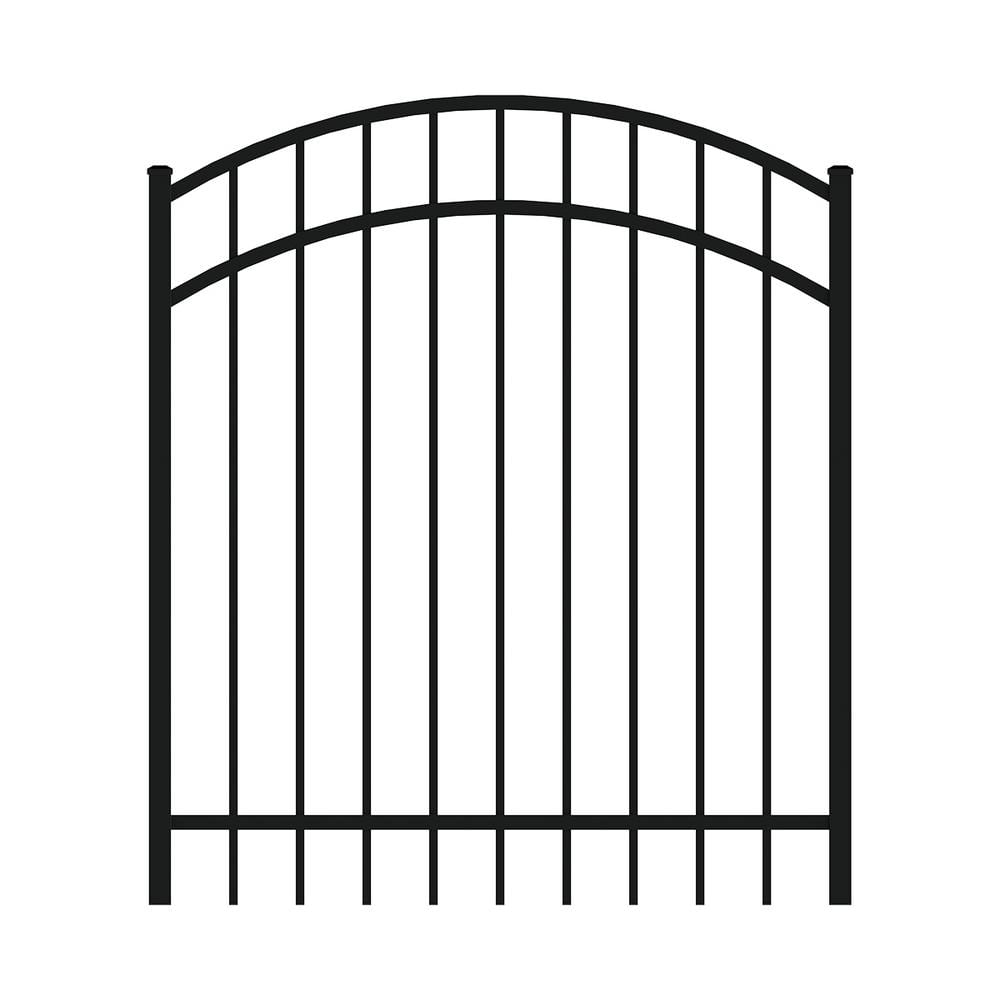 FORGERIGHT Vinings 4 ft. W x 4 ft. H Black Aluminum Arched Pre-Assembled Fence Gate