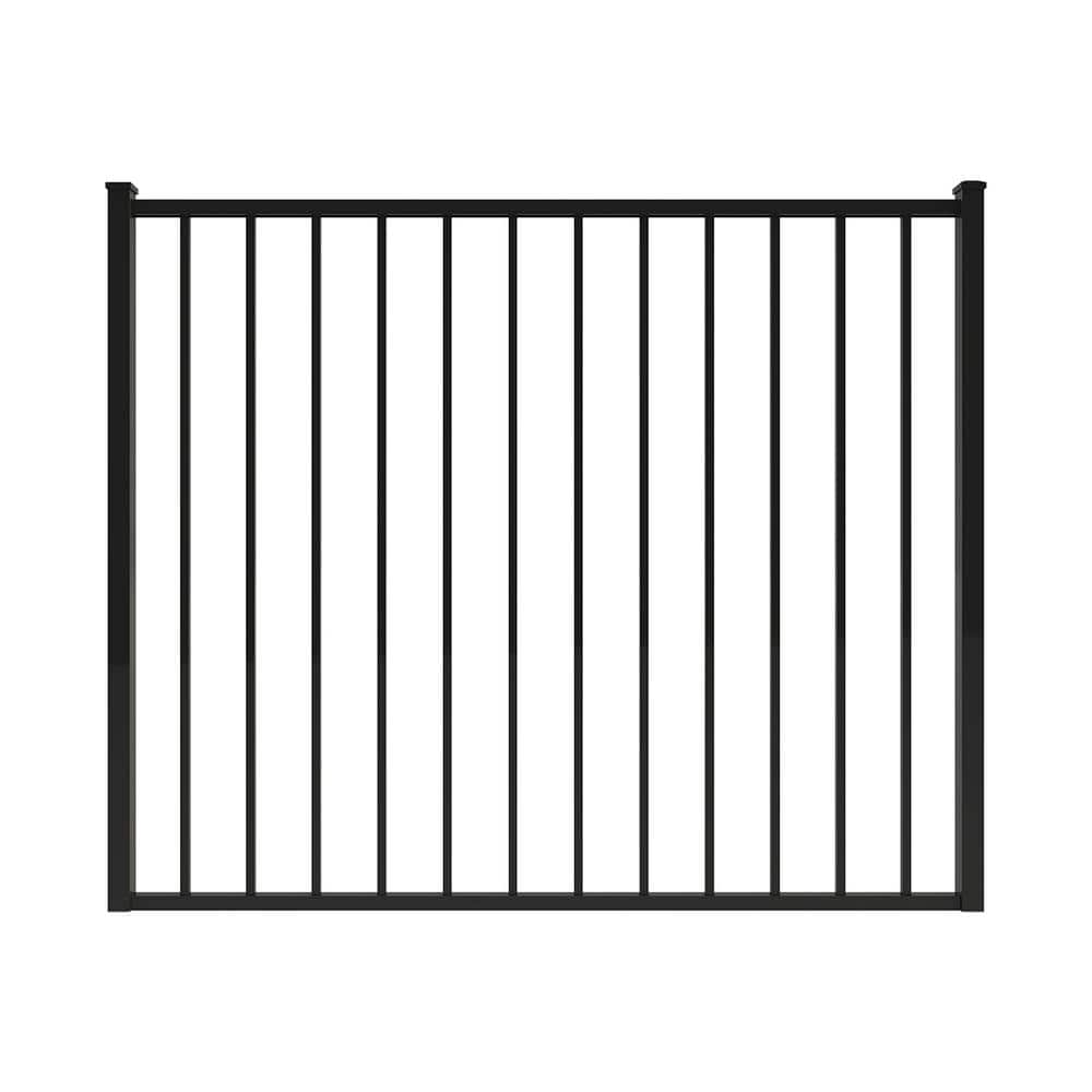 FORGERIGHT Newtown 5 ft. W x 4 ft. H Black Aluminum Pre-Assembled Fence Gate