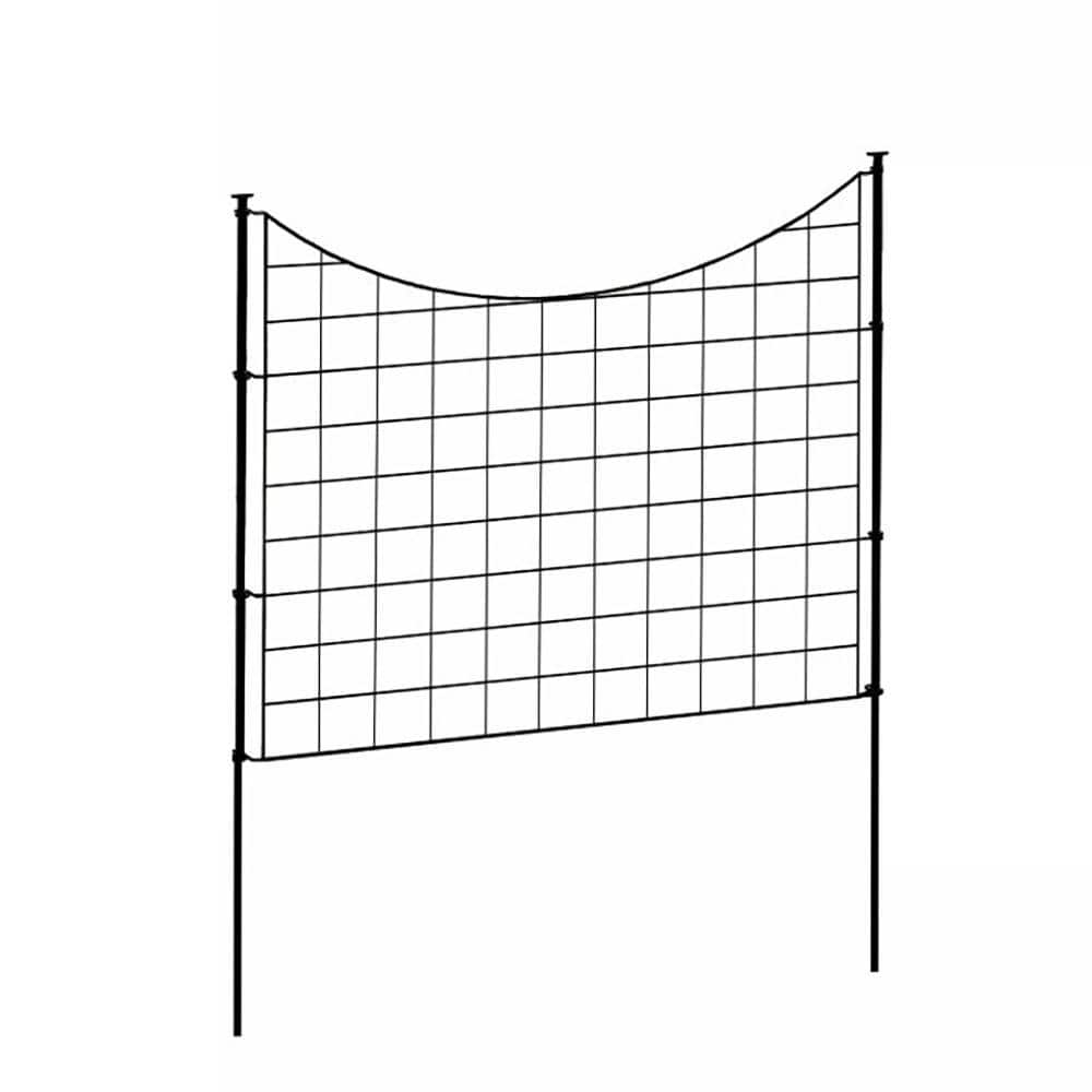Zippity Outdoor Products 2.08 ft. H x 2.46 ft W Zippity Black Metal Garden Fence Panel with Stakes (5 pack)