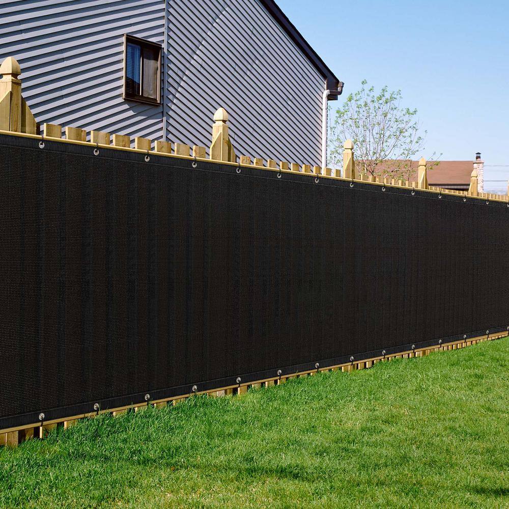 Oumilen Privacy Fence Screen 6 ft. x 50 ft. Heavy-Duty Windscreen, Black