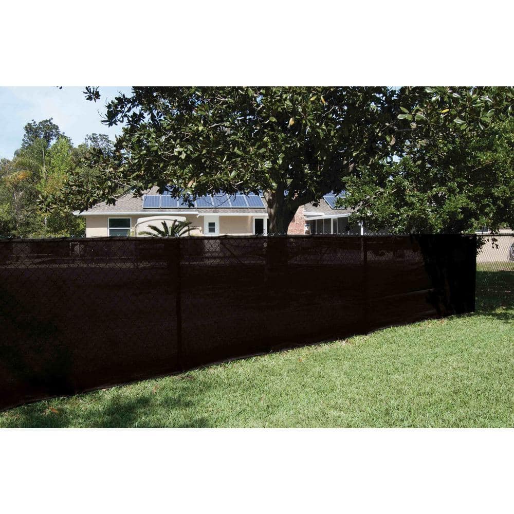 68 in. x 50 ft. Black Mesh Fabric Privacy Fence Screen with Integrated Button Hole